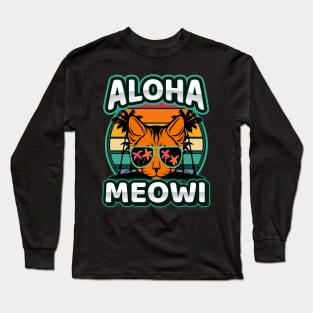 Aloha Meowi-Hawaiian Cat Long Sleeve T-Shirt